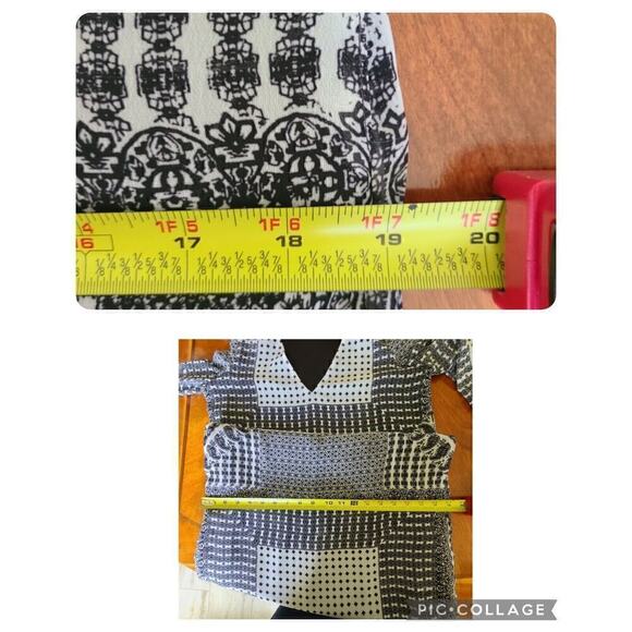 Capulet Shirt Dress Small / Medium Pockets Black & White Mixed Patterns Office - Picture 11 of 12